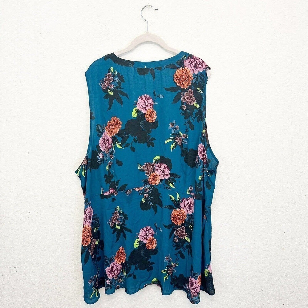 NWT Torrid Womens Blouse Size 5X Peplum Georgette Button Front Tie Front - Picture 4 of 5